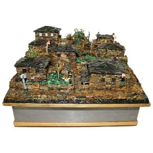 Aldeia com movimento de água e luz