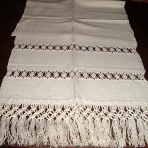 Toalha de lavatório em linho caseiro